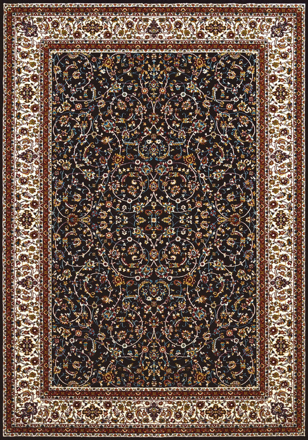 Rugs Navy Blue Rug 63" x 86" x 0.39" Navy Polyester Area Rug 6731 HomeRoots