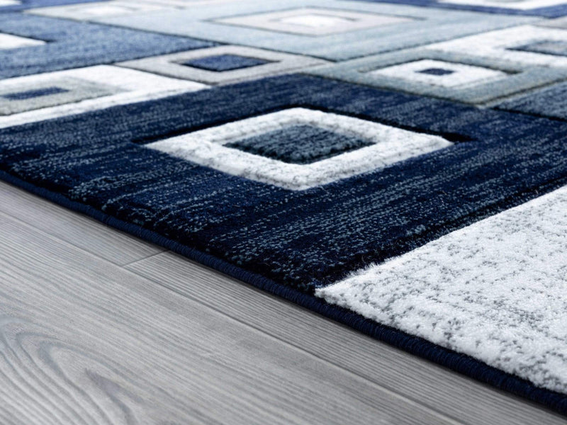 Rugs Navy Blue Rug - 63" x 90" x 0.53" Navy Olefin/Polypropylene Area Rug HomeRoots