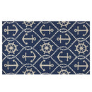 Rugs Navy Blue Rug - 7'6" Round UV-treated Polypropylene Navy Area Rug HomeRoots