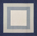 Rugs Navy Blue Rug - 7' Square UV-treated Polypropylene Slate/Navy Area Rug HomeRoots