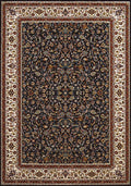 Rugs Navy Blue Rug 94" x 126" x 0.39" Navy Polyester Oversize Rug 6732 HomeRoots