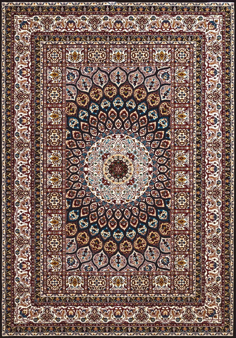 Rugs Navy Blue Rug 94" x 126" x 0.39" Navy Polyester Oversize Rug 6748 HomeRoots