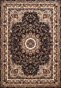 Rugs Navy Blue Rug 94" x 126" x 0.39" Navy Polyester Oversize Rug 6764 HomeRoots
