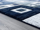 Rugs Navy Blue Rug - 94" x 126" x 0.53" Navy Olefin/Polypropylene Area Rug HomeRoots