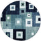 Rugs Navy Blue Rug - 94" x 94" x 0.53" Navy Olefin/Polypropylene Round Rug HomeRoots
