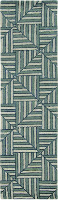 Rugs Navy Blue Rug - 96" X 120" X 0.'5" Navy/Charcoal Wool / Viscose Rug HomeRoots