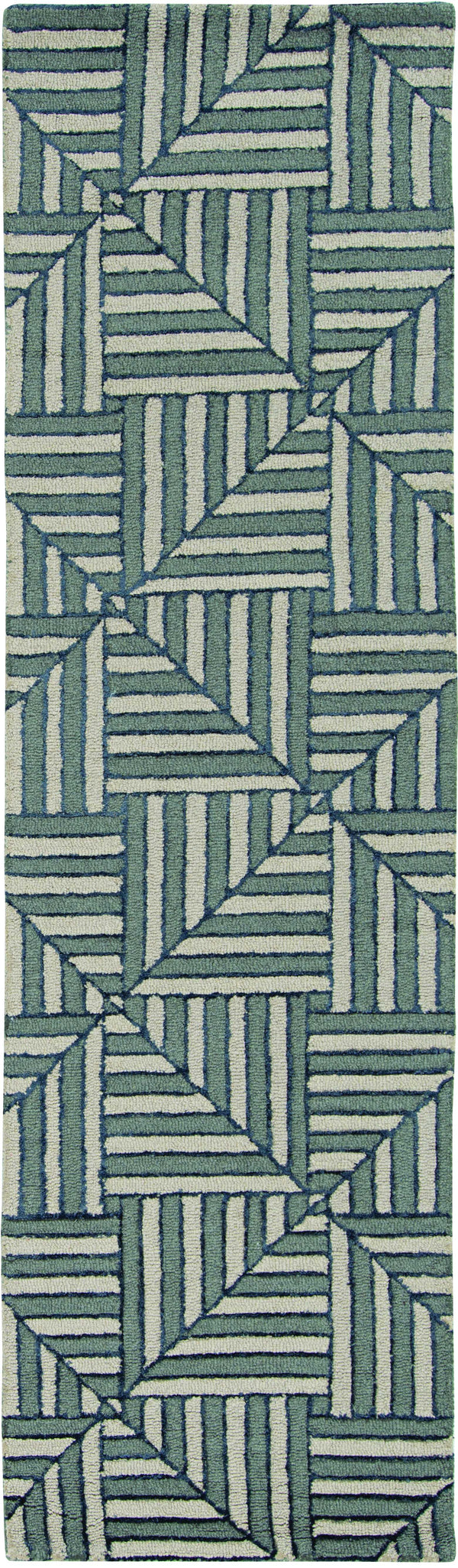 Rugs Navy Blue Rug - 96" X 120" X 0.'5" Navy/Charcoal Wool / Viscose Rug HomeRoots