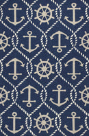 Rugs Navy Rug - 2' x 3' UV-treated Polypropylene Navy Area Rug HomeRoots
