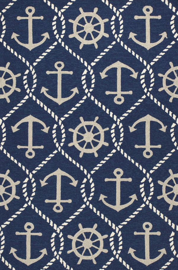 Rugs Navy Rug - 2' x 3' UV-treated Polypropylene Navy Area Rug HomeRoots
