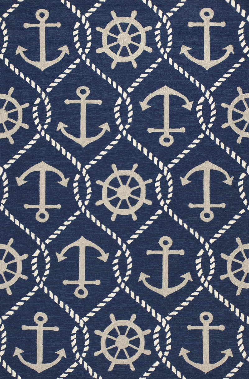 Rugs Navy Rug - 2' x 3' UV-treated Polypropylene Navy Area Rug HomeRoots
