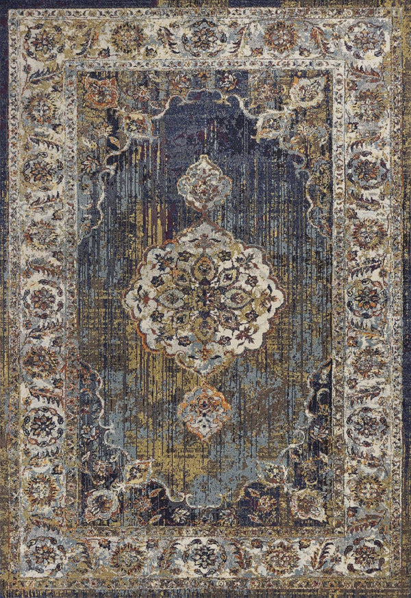Rugs Navy Rug - 5'3"X 7'7" Polypropylene Navy Area Rug HomeRoots