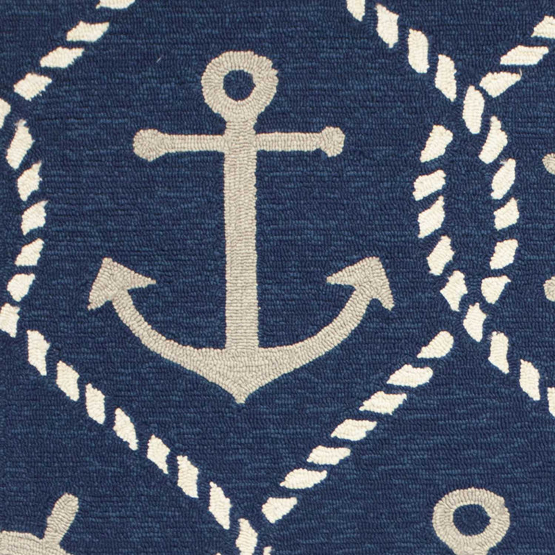 Rugs Navy Rug - 5' x 7'6" UV-treated Polypropylene Navy Area Rug HomeRoots