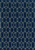 Rugs Navy Rug - 5' x 7' UV-treated Polypropylene Navy Area Rug HomeRoots