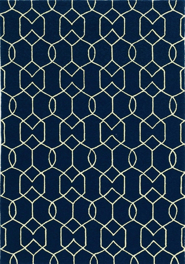 Rugs Navy Rug - 5' x 7' UV-treated Polypropylene Navy Area Rug HomeRoots