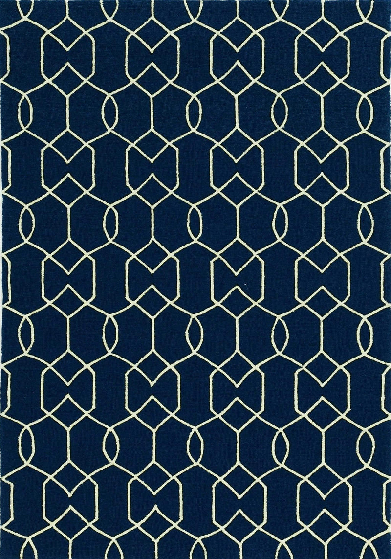 Rugs Navy Rug - 5' x 7' UV-treated Polypropylene Navy Area Rug HomeRoots