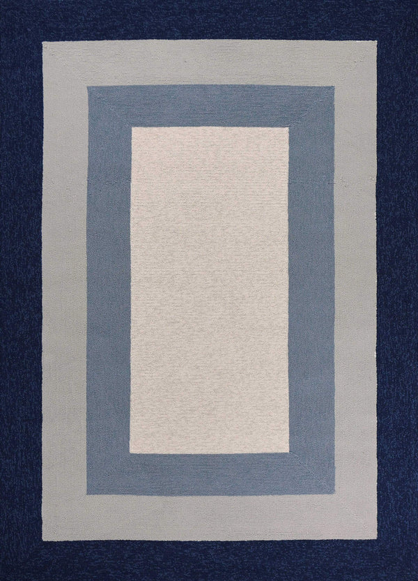 Rugs Navy Rug - 5' x 7' UV-treated Polypropylene Slate/Navy Area Rug HomeRoots
