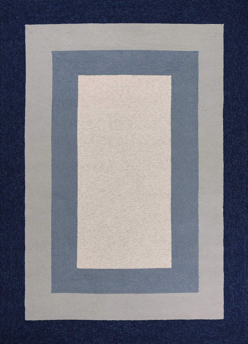 Rugs Navy Rug - 5' x 7' UV-treated Polypropylene Slate/Navy Area Rug HomeRoots