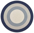 Rugs Navy Rug - 7' Round UV-treated Polypropylene Slate/Navy Area Rug HomeRoots