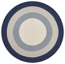 Rugs Navy Rug - 7' Round UV-treated Polypropylene Slate/Navy Area Rug HomeRoots