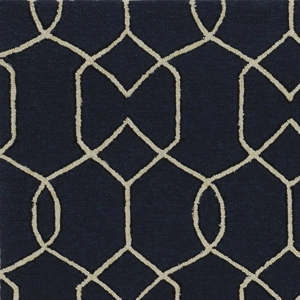 Rugs Navy Rug - 7' Square UV-treated Polypropylene Navy Area Rug HomeRoots