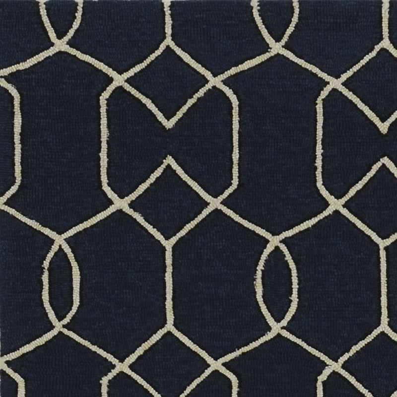 Rugs Navy Rug - 7' Square UV-treated Polypropylene Navy Area Rug HomeRoots