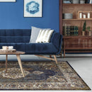 Rugs Navy Rug - 9'10" x 13'2" Polypropylene Navy Area Rug HomeRoots