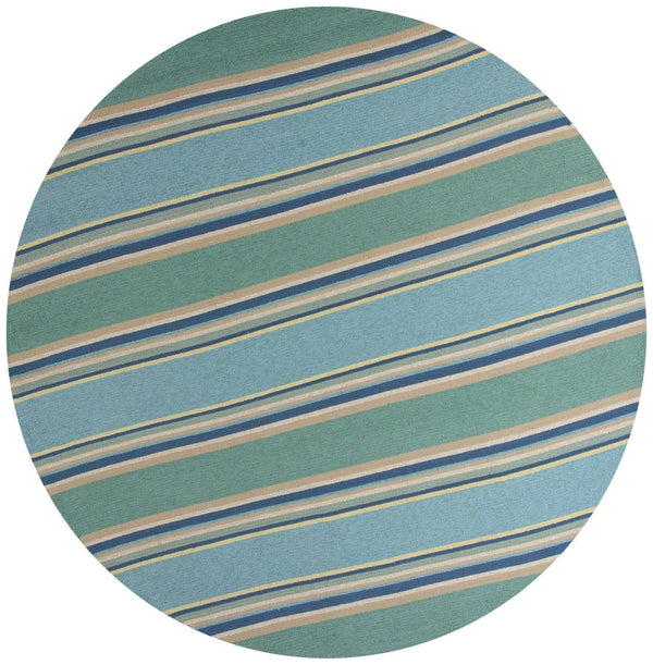 Rugs Ocean Rug 7'6" Round UV-treated Polypropylene Ocean Area Rug 4129 HomeRoots