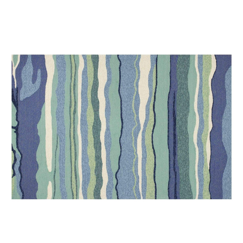 Rugs Ocean Rug - 7'6" Round UV-treated Polypropylene Ocean Area Rug HomeRoots