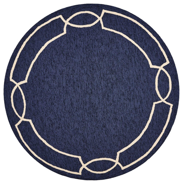 Rugs Ocean Rug - 7' Round UV-treated Polypropylene Ocean Area Rug HomeRoots