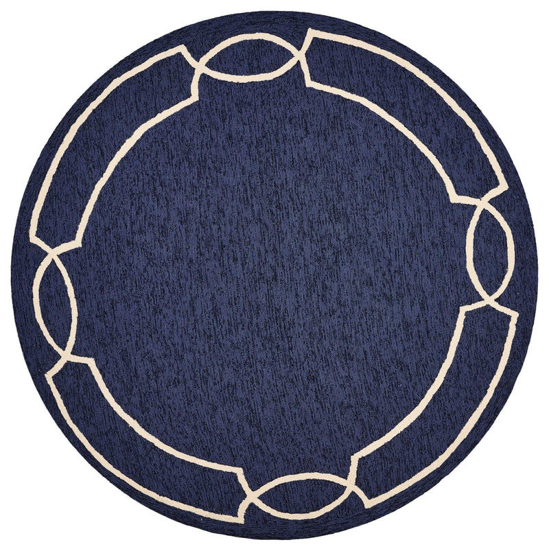 Rugs Ocean Rug - 7' Round UV-treated Polypropylene Ocean Area Rug HomeRoots