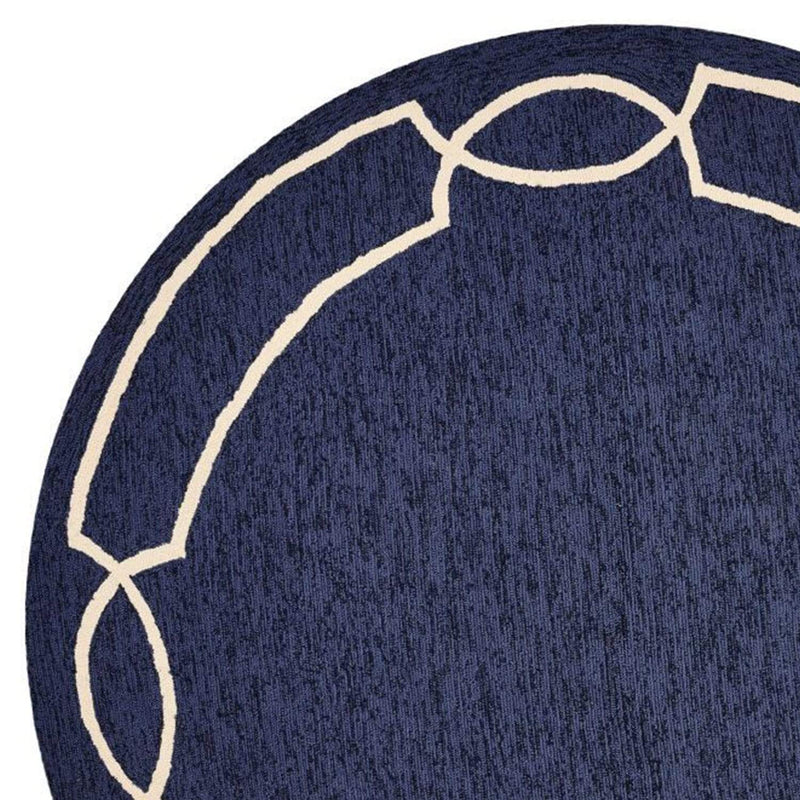 Rugs Ocean Rug - 7' Round UV-treated Polypropylene Ocean Area Rug HomeRoots