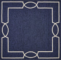 Rugs Ocean Rug - 7' Square UV-treated Polypropylene Ocean Area Rug HomeRoots