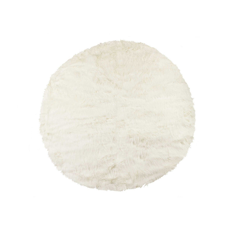 Rugs Off White Rug - 63" x 90" Off White, Arlington Circular, Faux Fur - Area Rug HomeRoots