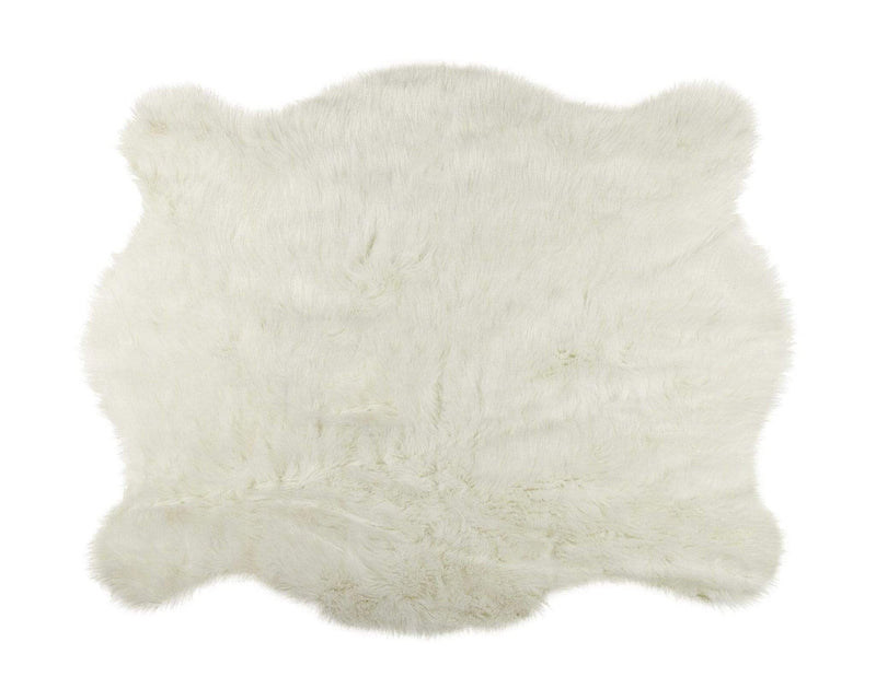Rugs Off White Rug - 63" x 90" Off White, Polar Bear Faux Hide - Area Rug HomeRoots