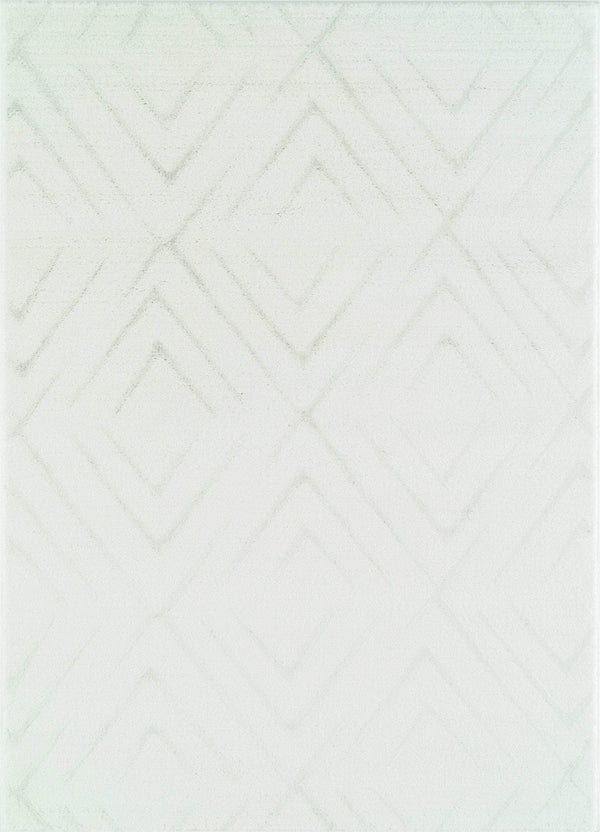 Rugs Olefin Rug 22" x 31" x 0.79" White Polyester/Olefin Accent Rug 49 HomeRoots