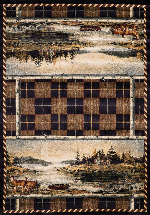 Rugs Olefin Rug 47" x 63" x 0.45" Natural Polypropylene Accent Rug 9419 HomeRoots