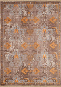 Rugs Orange Area Rug - 116" x 158" x 0.24" Burnt Orange Polyester Rug HomeRoots