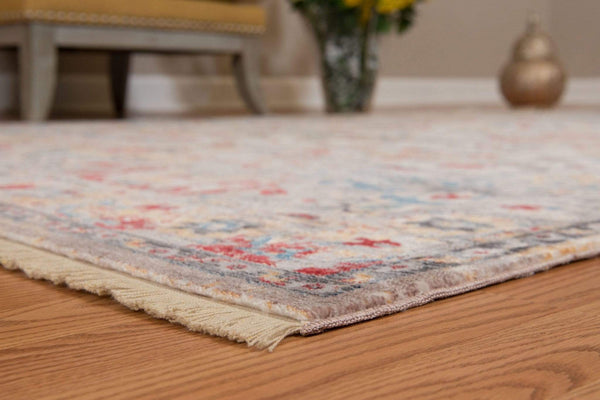 Rugs Orange Area Rug 22" x 33" x 0.24" Garnet Polyester Accent Rug 9945 HomeRoots