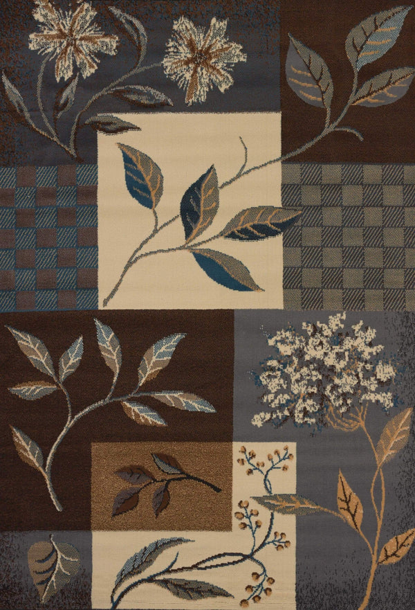Rugs Orange Area Rug 47" x 63" x 0.3" Light Blue Polypropylene Accent Rug 9671 HomeRoots