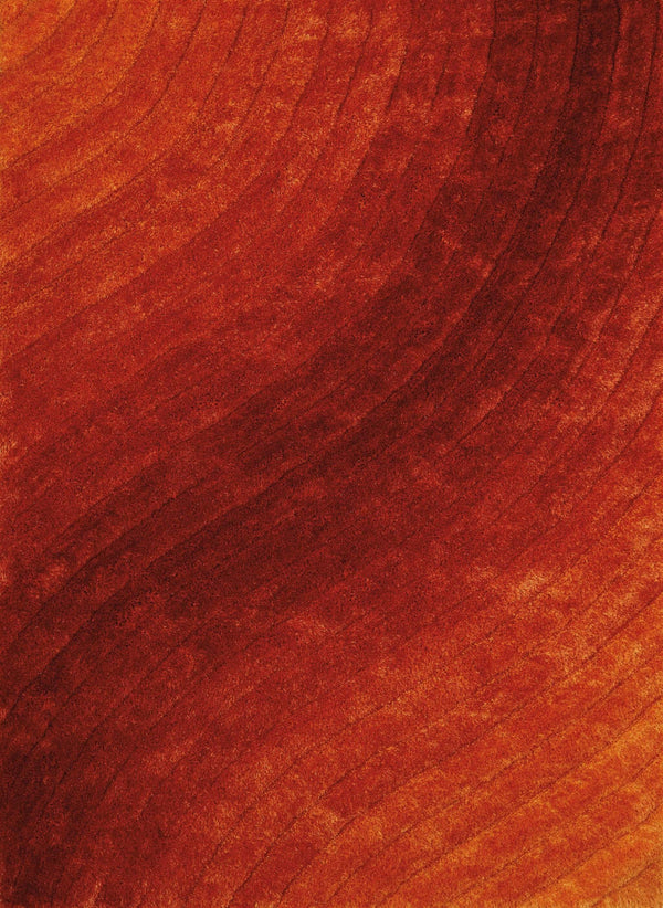 Rugs Orange Area Rug - 94" x 126" x 1.2" Burnt Orange Polyester Oversize Rug HomeRoots