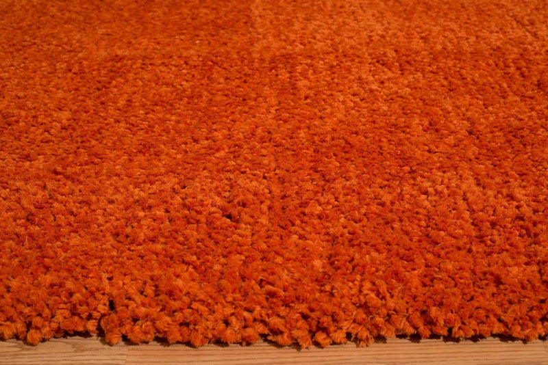 Rugs Orange Rug - 94" x 126" x 1.6" Orange Polyester Oversize Rug HomeRoots