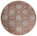 Rugs Orange Rug - 94" x 94" x 0.79" Burnt Orange Microfiber/Polyester Round Rug HomeRoots