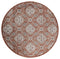 Rugs Orange Rug - 94" x 94" x 0.79" Burnt Orange Microfiber/Polyester Round Rug HomeRoots