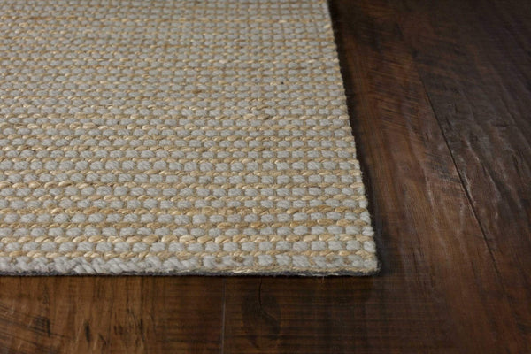 Rugs Outdoor Jute Rug - 60" X 84" X 0.'5" Grey Wool / Jute Rug HomeRoots