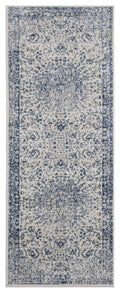 Rugs Outdoor Runner Rug 31" x 86" x 0.31" Denim Blue Olefin Runner Rug 8229 HomeRoots