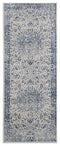 Rugs Outdoor Runner Rug 31" x 86" x 0.31" Denim Blue Olefin Runner Rug 8229 HomeRoots