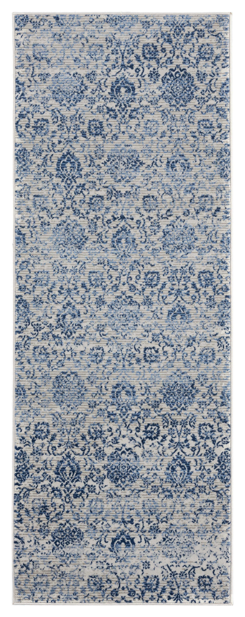 Rugs Outdoor Runner Rug 31" x 86" x 0.31" Denim Blue Olefin Runner Rug 8278 HomeRoots