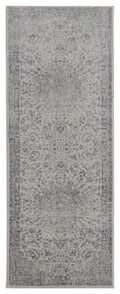 Rugs Outdoor Runner Rug 31" x 86" x 0.31" Grey Olefin Runner Rug 8236 HomeRoots