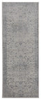 Rugs Outdoor Runner Rug 31" x 86" x 0.31" Grey Olefin Runner Rug 8236 HomeRoots