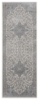 Rugs Outdoor Runner Rug - 31" x 86" x 0.31" Grey Olefin Runner Rug HomeRoots